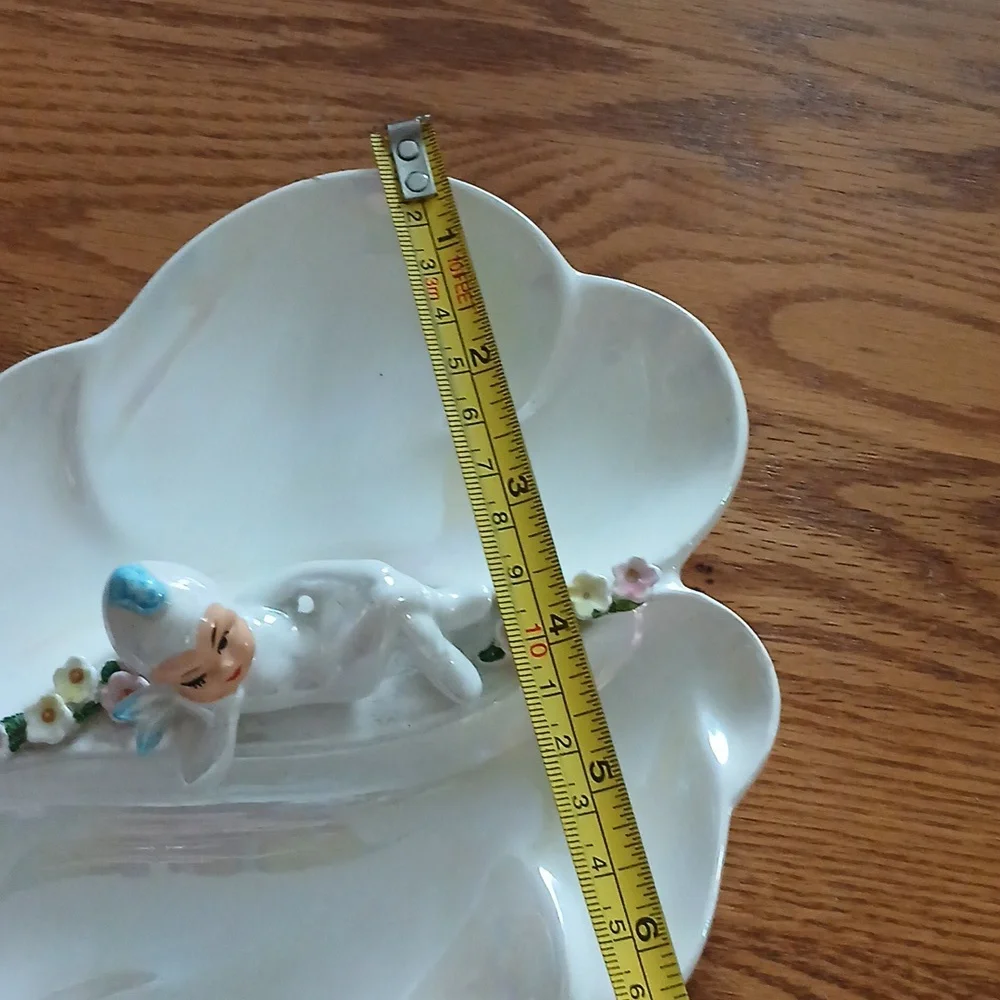 Vintage Lefton irridescent divided pixie candy dish - Picture 10 of 10
